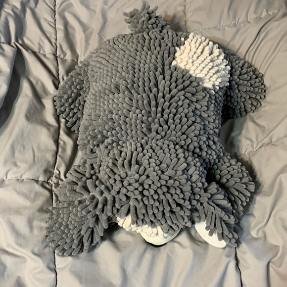 lovesac Toys Zoobies Lovesac Spade Dog Gray White Nubby Storage